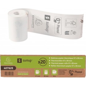 EXACOMPTA Bobine pour ticket CB SumUp, 57 mm x 9 mm, blanc