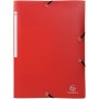 EXACOMPTA Chemise lastiques Opaque, PP, A4, rouge