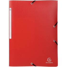 EXACOMPTA Chemise lastiques Opaque, PP, A4, rouge