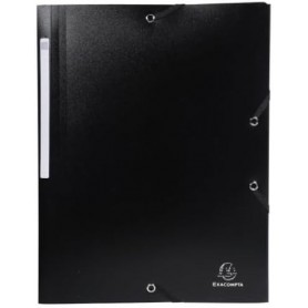 EXACOMPTA Chemise lastiques Opaque, PP, A4, noir