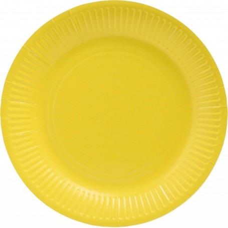 PROnappe Assiette en carton, rond, 230 mm, jaune