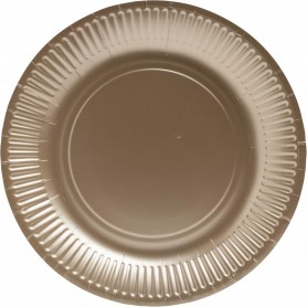 PROnappe Assiette en carton, rond, 230 mm, or