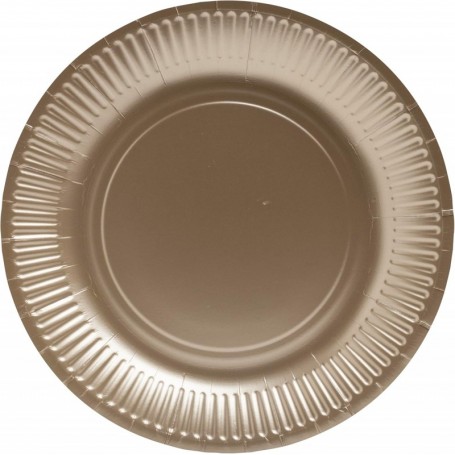 PROnappe Assiette en carton, rond, 230 mm, or