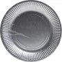 PROnappe Assiette en carton, rond, 230 mm, argent