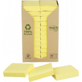 Post-it Bloc-note adhsif Recycling, 38 x 51 mm, jaune