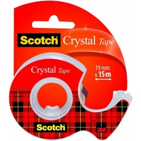 Scotch Ruban adhsif Crystal, transparent, avec dvidoir