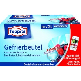 TOPPITS Sachet de conglation, 80 x 2 litres, 220 x 240 mm
