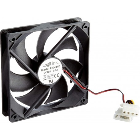 LogiLink Ventilateur pour botier,120 x 120 x 25 mm, noir