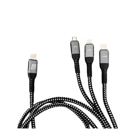 IWH Cble de charge 3 en 1, USB-A-Lightning/Micro USB/USB-C