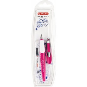 herlitz Stylo plume my.pen, largeur de plume: M, rose/blanc