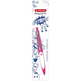 herlitz Stylo bille rtractable my.pen, rose/blanc