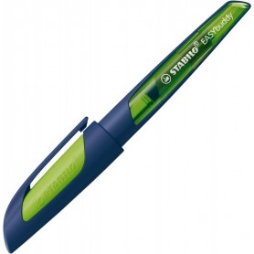 STABILO Stylo plume EASYbuddy L, gaucher, bleu acier/lime