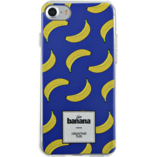Coque semi-rigide bleue bananes pour iPhone 7/8