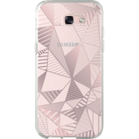 Coque semi-rigide transparente triangles rose doré pour Samsung Galaxy A5 2017
