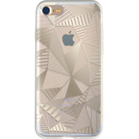 Coque semi-rigide transparente triangles dorés pour iPhone 7/8