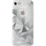 Coque semi-rigide transparente triangles argentés pour iPhone 7/8