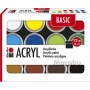 Marabu Set de peinture acrylique BASIC, 12 x 18 ml
