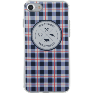 Coque souple bleue motifs à carreaux North West pour iPhone 7/8