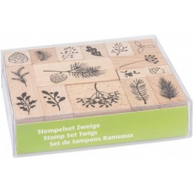 HEYDA Set de tampons motif \"Rameaux\", bote fentre