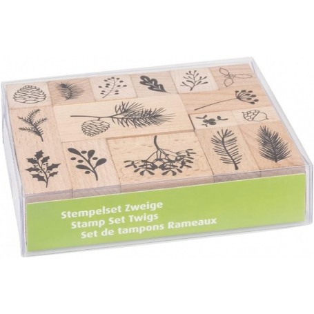 HEYDA Set de tampons motif \"Rameaux\", bote fentre