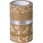 HEYDA Ruban adhsif dcoratif Nature, argent / blanc