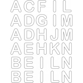 ROTH Bgelbuchstaben fr DIY-Stoffschultte, weiá