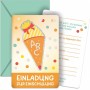 ROTH Einladungskarten-Set \"Einschulung\" mit Glitzereffekt