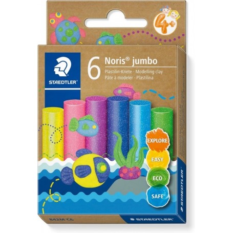 STAEDTLER Pte modeler plastiline Noris jumbo, 6 couleurs