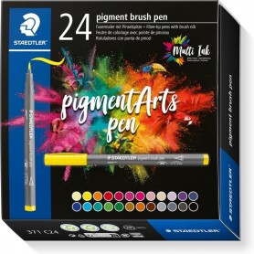 STAEDTLER Feutre pigment brush pen, tui carton de 24