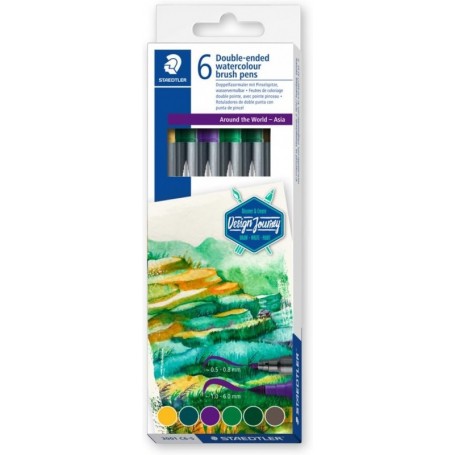 STAEDLER Feutre double pointe \"Asie\", tui en carton de 6