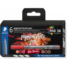 STAEDTLER Feutre pigment brush pen \"Reds & Browns\"