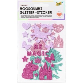 folia Sticker paillet en caoutchouc mousse \"Unicorn\"