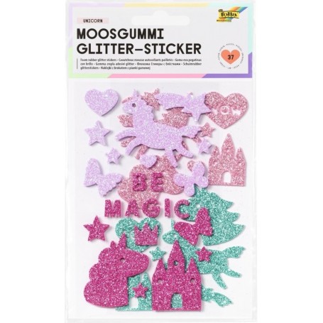 folia Sticker paillet en caoutchouc mousse \"Unicorn\"