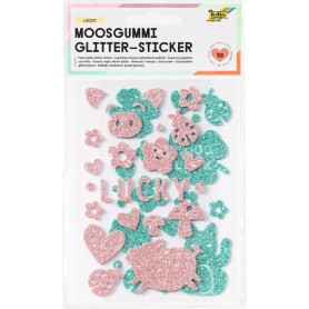 folia Sticker paillet en caoutchouc mousse \"Lucky\"