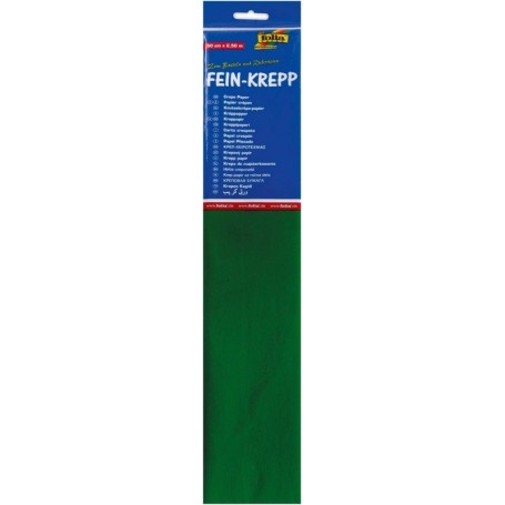 folia Papier crpon en couches, 500 mm x 2,5 m, vert mousse