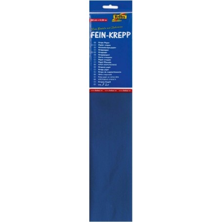 folia Papier crpon en couches, 500mm x 2,5m, bleu brillant
