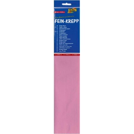 folia Papier crpon en couches, 500 mm x 2,5 m, rose ple