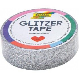 folia Ruban adhsif dcoratif Glitzer-Tape, argent