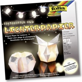 folia Papier origami pour photophore, 300 x 300 mm, blanc
