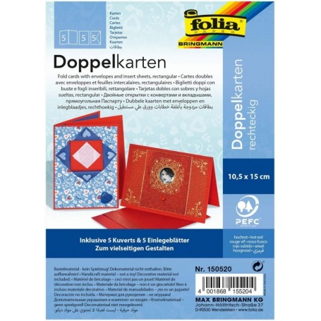 folia Kit de cartes pliantes, 105 x 150 mm, carlate