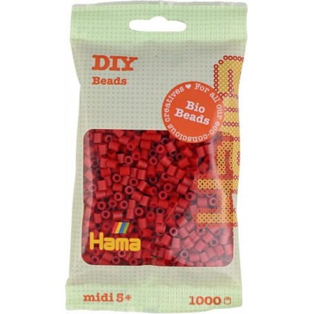 Hama Perles repasser Bio midi, sachet, rouge moyen