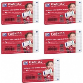 Oxford Fiches bristol FLASH 2.0, A7, quadrill, blanc