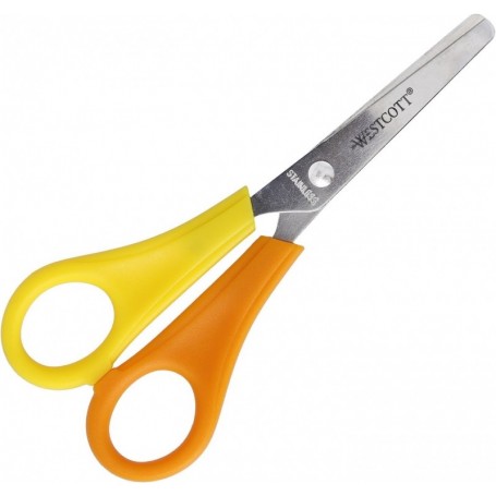 WESTCOTT Ciseaux de bricolage pour enfants, jaune/orange