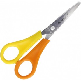 WESTCOTT Ciseaux de bricolage pour enfants, jaune/orange