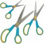 WESTCOTT Ciseaux Easy Grip, set de 3, turquoise/jaune citron