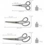 WESTCOTT Ciseaux Easy Grip, set de 3, gris clair/anthracite