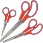 WESTCOTT Ciseaux Easy Grip, set de 3, rouge corail/cassis