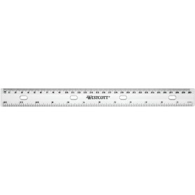 WESTCOTT Rgle plate avec trous pour classeur, 300 mm