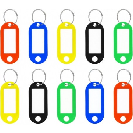 WESTCOTT Porte-cl avec anneau, pack de 10, assorti