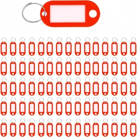 WESTCOTT Porte-cl avec anneau, pack de 100, rouge